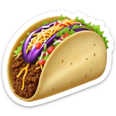 A taco eating a eggplant  sticker
