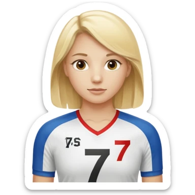 blonde Number 7 Printed Athlete sticker