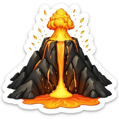Volcano with gold lava sticker