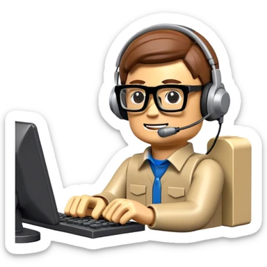 lego homme informaticien sticker