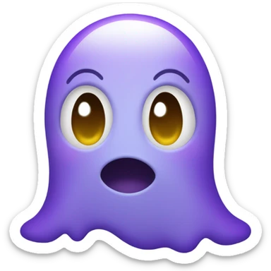 a cute purple ghost that has a small smile. Use this color code for the purple: #ab7eff sticker