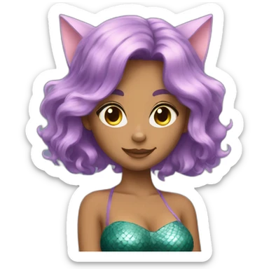 Catgirl with mermaid hair sticker