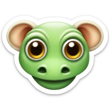 Frog with elephant ears and ram horns sticker
