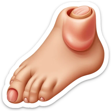 Human toe missing few millimeter of tip portion sticker
