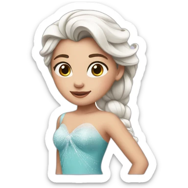 a girl with elsa costume sticker