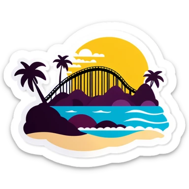 Roller coaster in paradise  sticker