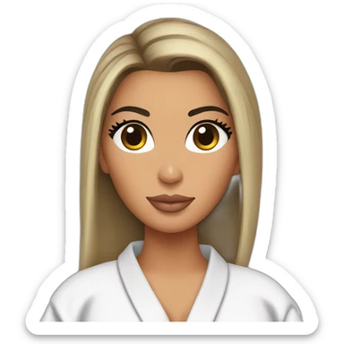 Kim kardashian in a bathrobe sticker