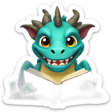 book dragon sticker