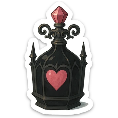 gothic perfume bottle, black and pink colors sticker