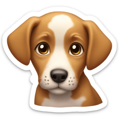 A puppy with a lot of hearts sticker