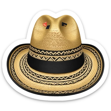 Colombian Sombrero Voltiao black and beige sticker