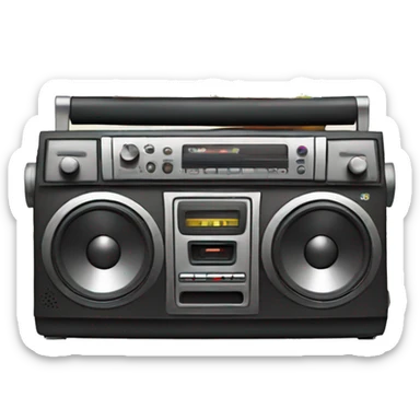 Boombox with a party hat sticker