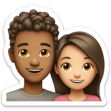 boy and girl smiling together selfie sticker