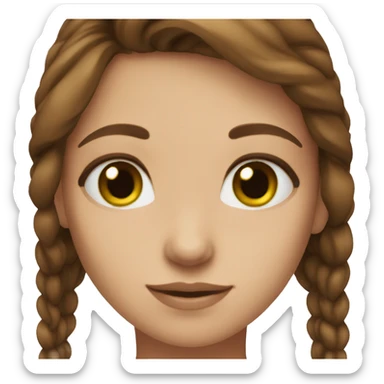 girl green eyes, brown hair  sticker