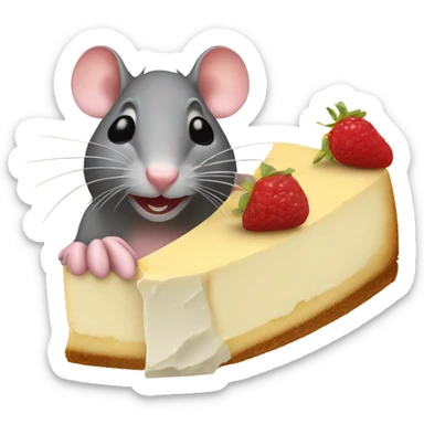Rat eating cheese cake  sticker