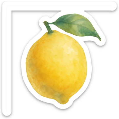 watercolor style lemon sticker