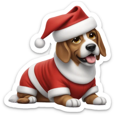 dog in santa costume  sticker