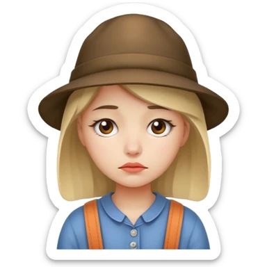 sad Girl with hats sticker