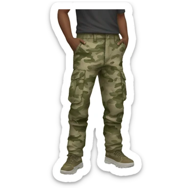 a pair of khaki camo cargo pants sticker