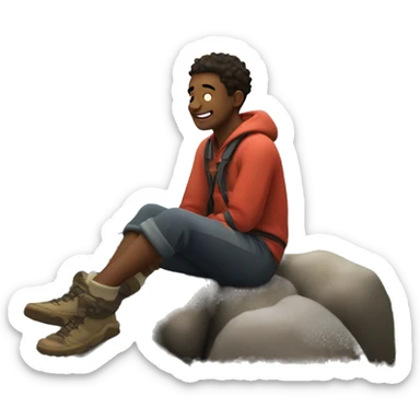 A 19 year boy relax in mountain  sticker