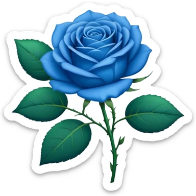 Blue rose, identical to the standard rose emoji but blue in color instead of red sticker