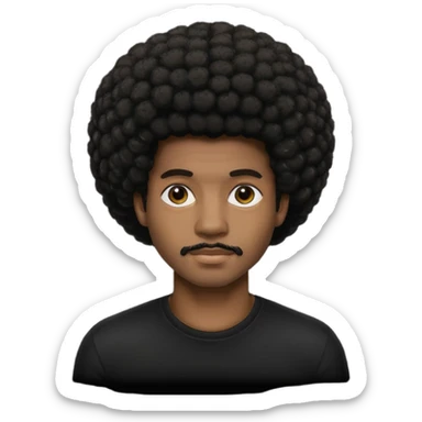 black model man afro black shirt sticker