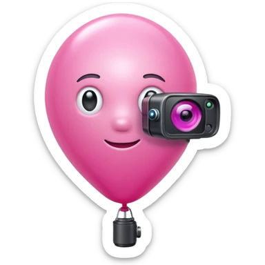 A balloon with a thermal camera effect, pink color sticker