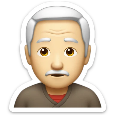 Chinese old guy very sleepy sticker