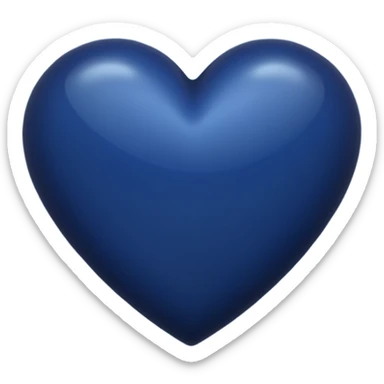 Small dark midnight  blue simple heart sticker