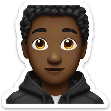 black teen memoji with dark wings on his h sticker