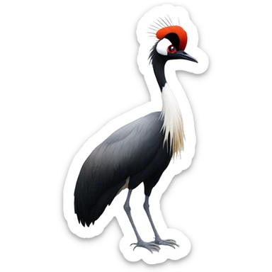 Black crowned crane sticker