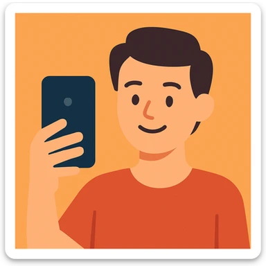 Flat design style selfie sticker