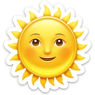 simple sun without face, just a yellow circle with rays sticker