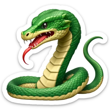 full body of angry cobra with fangs, front face  sticker