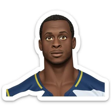 dark-skinned male portrait on white sticker