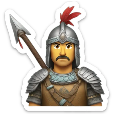 ancient turkic warrior sticker
