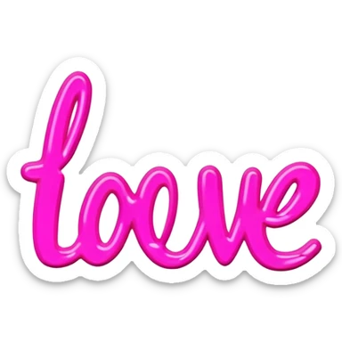 Pink neon sign with the word love sticker