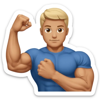 flexing bicep with arm curled sticker