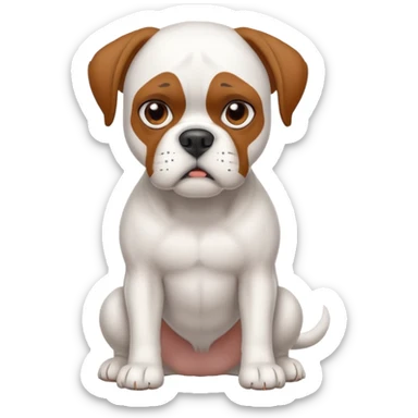 White boxer dog sticker