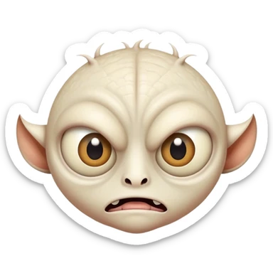 weird freaky creature with strange eyes and unusual expression sticker