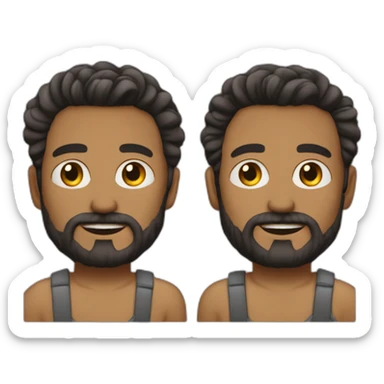 emoji sobe un joven moreno de pelo corto con barba sticker