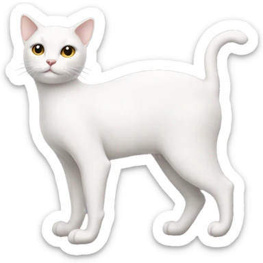 Ballerina white cat sticker