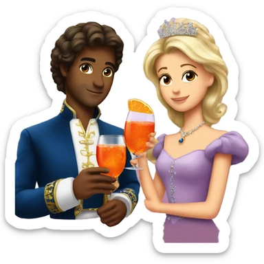 prince and princess drinking aperol sticker