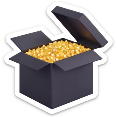 open box with sparkles inside sticker