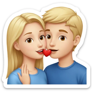 Girl and boy kissing each others lips  sticker