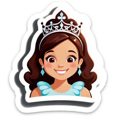 smiling girl with tiara in Paris sticker