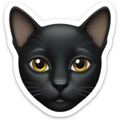 black cat with white stripe on nose and forehead sticker