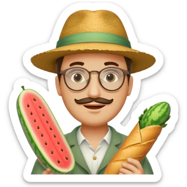 Un humain homme avec un chapeau melon et des sunglasse et une baguette magique sticker