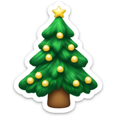 Christmas tree with little white bows sticker