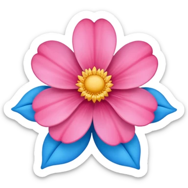 Um emoji da flor rosa só que com coloração azul sticker